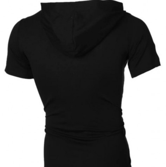 Mens hooded collar drawstring Tee - Picture 2 of 2